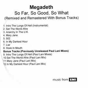 Megadeth - So Far, So Good... So What! Remixed and Remastered Album