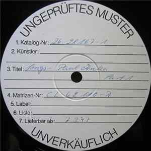 Paul Anka - Songs Album