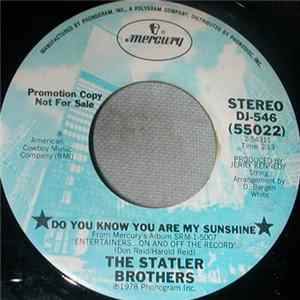The Statler Brothers - Do You Know You Are My Sunshine Album