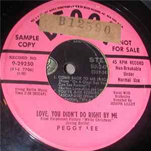 Peggy Lee - Love, You Didn't Do Right By Me Album