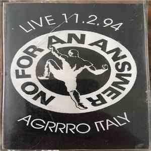 No For An Answer - Live 11.2.94 Agrrro Italy Album