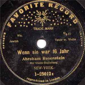 Abreham Rosenstein - Wenn Sie War 16 Jahr / Paye Album