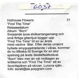 Hothouse Flowers - Find The Time Album