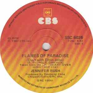 Jennifer Rush Duet With Elton John - Flames Of Paradise Album