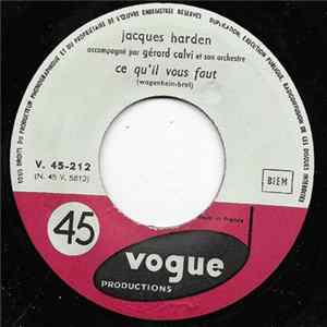 Jacques Harden - Ce Qu'il Vous Faut Album