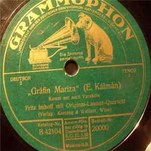 Fritz Imhoff Mit Original-Lanner-Quartett - Gräfin Mariza Album
